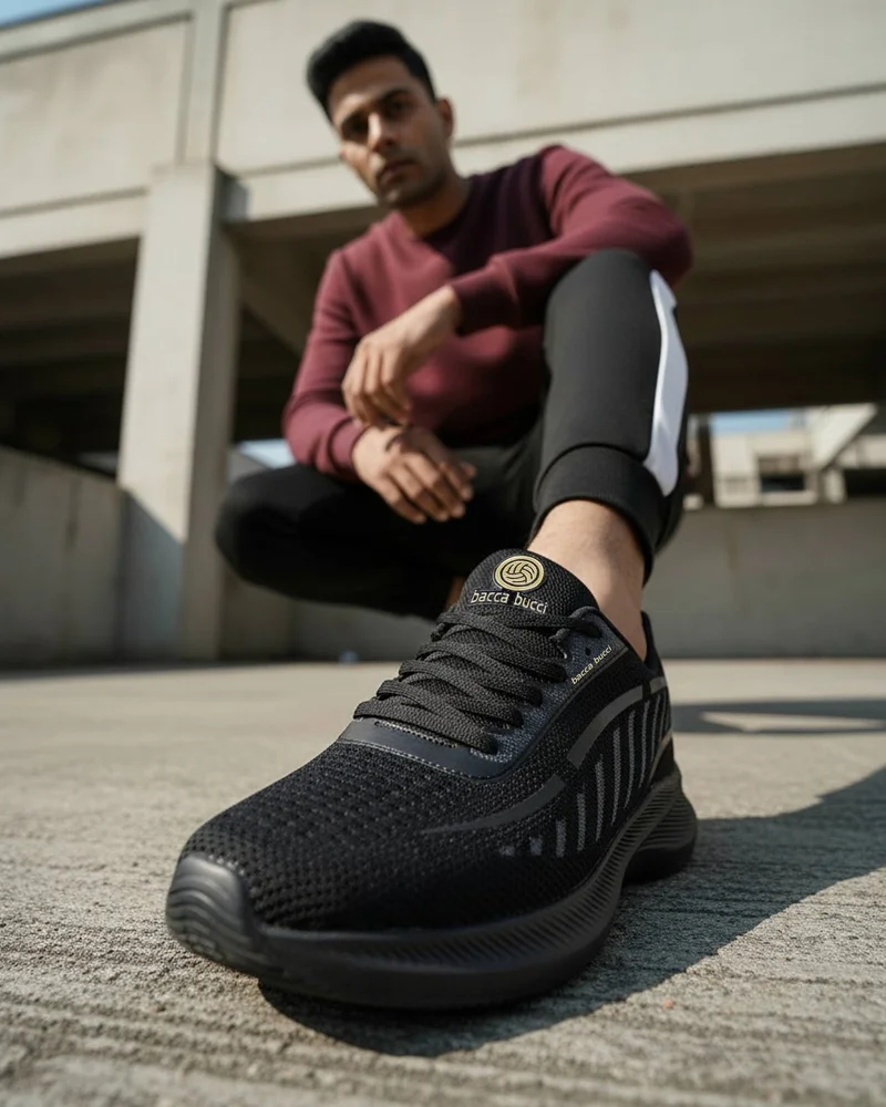 Bacca Bucci Black Ironman Shoes for Running Walking and Training for Men | Best Price UAE